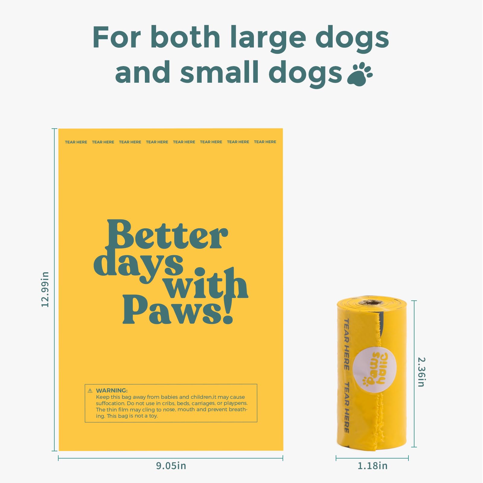 Dog Poop Bags Rolls Biodegradable Leak Proof Dog Waste Bags -270 Count 18 Rolls - Cornstarch Based Doggie Poop Bag For Puppy And