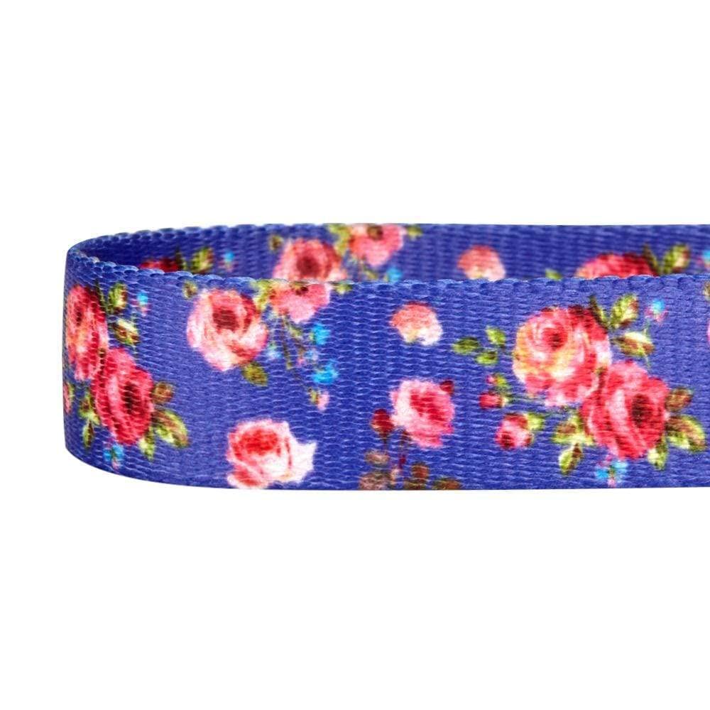 Blueberry Pet Spring Scent Inspired Rose Print Martingale Safety Training Dog Collar, Irish Blue, Large, Heavy Duty Adjustable Collars For Dogs