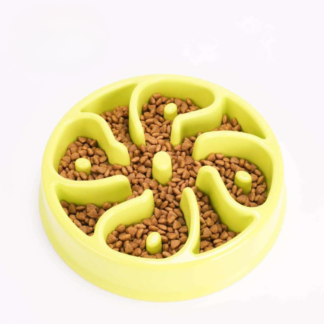 Pet Fun Slow Feeder Dog Bowl  Interactive AntiGulping Dish For Medium/Small Dogs & Puppies  Flower Shape Design To Prevent Bl