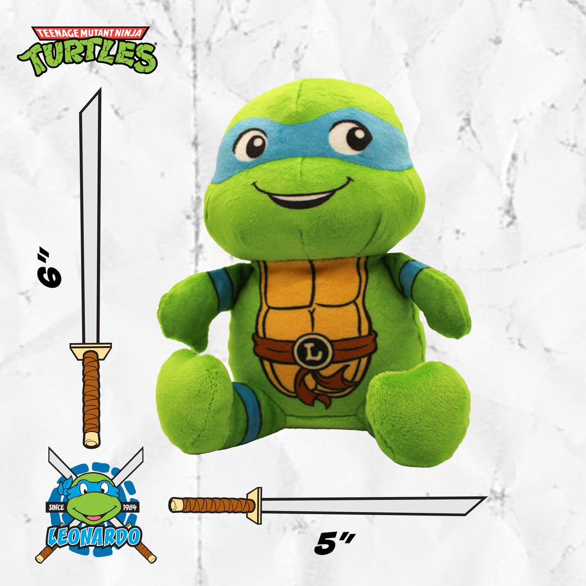 Design Lab, Inc. Teenage Mutant Ninja Turtle Official Merchandise | Tmnt Toys | Squeaky Plush Dog Toy | Leonardo | Squeaks For I