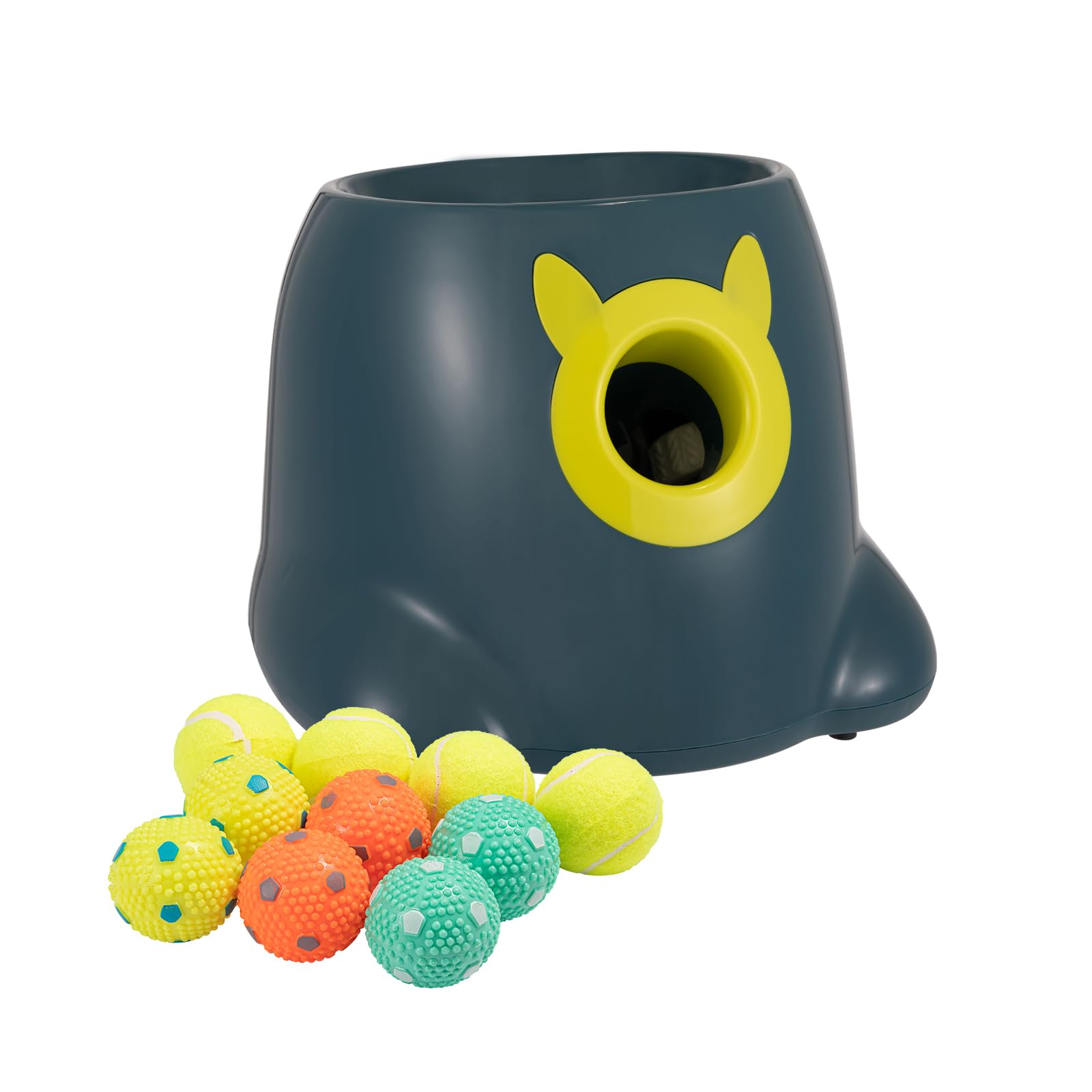 Wigglytail Automatic Ball Launcher For Dogs, Dog Fetch Ball Thrower Launcher, 3 Adjustable Distances, Interactive Pet Self Playi