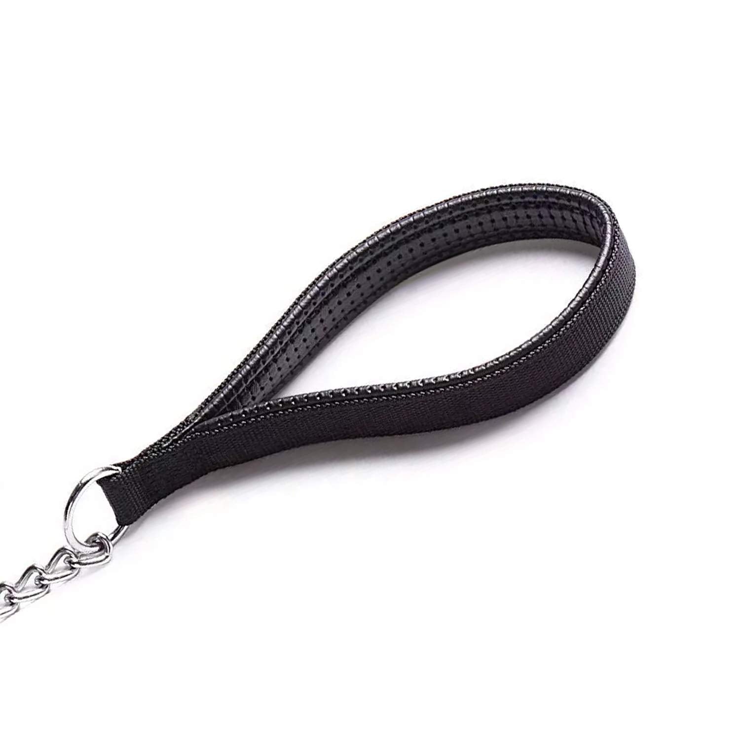 Petiry 7 Feet Chain Leash Chew Proof Metal Dog Leash With Soft Padded Handle,Black