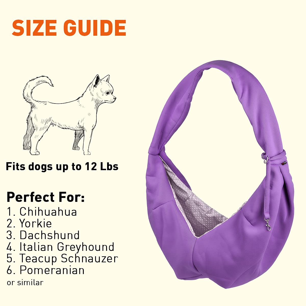 Dogline Pet Carrier - Heavy Duty Dog Carrier With Comfortable Wide Strap - Machine Washable Sling Bag For Dogs And Cats Up To 12