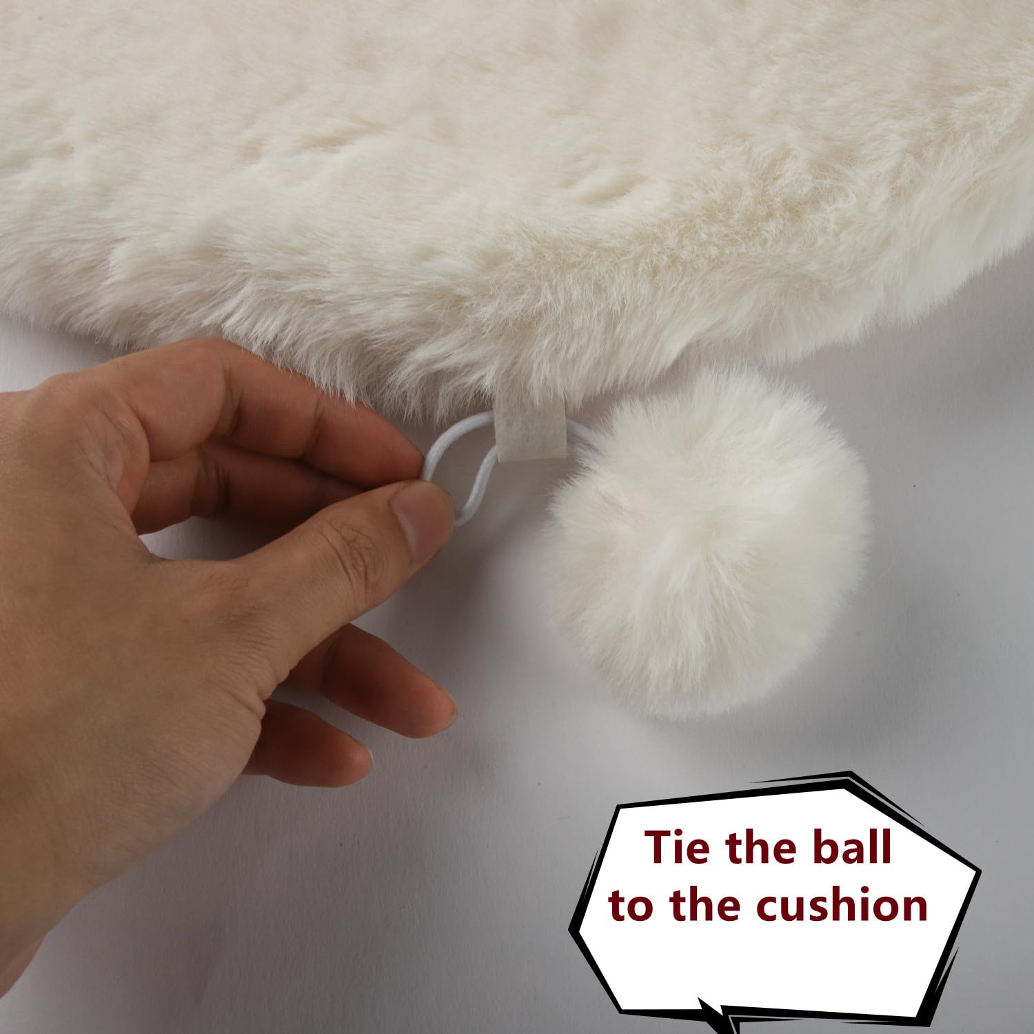 Shengocase 2-Pack 15.7' Square Faux Rabbit Fur Cat Dog Bed Cushion Pad Mat, Cat Tree Tower Replacement Cushion Pad, Pad For Window Perch, Cat Dog Carrier House Cage Crate Kennel Furniture