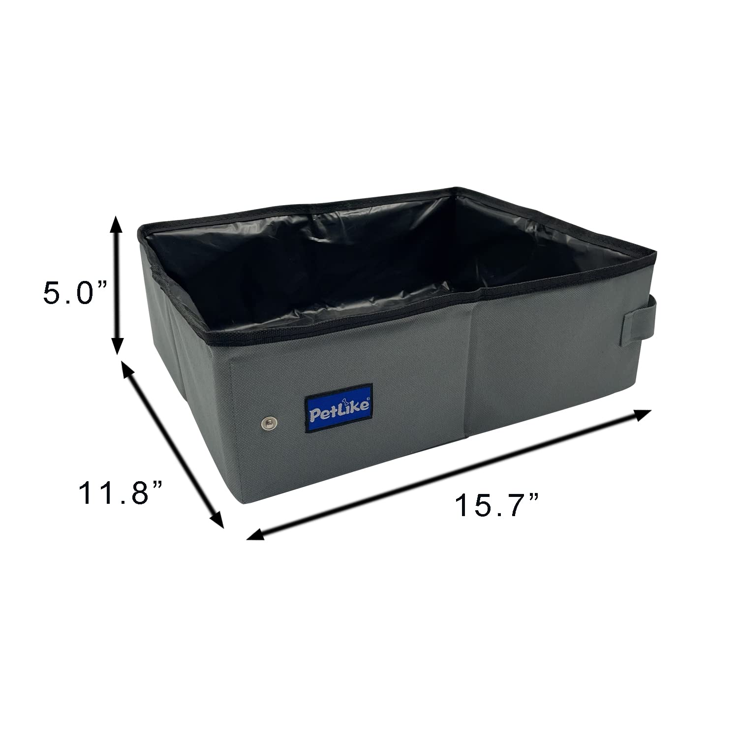 Petlike Travel Cat Litter Box, Leak-Proof Portable Litter Box, Collapsible Toilet Tray Carrier For Small Medium Cats (Medium, Light Grey)