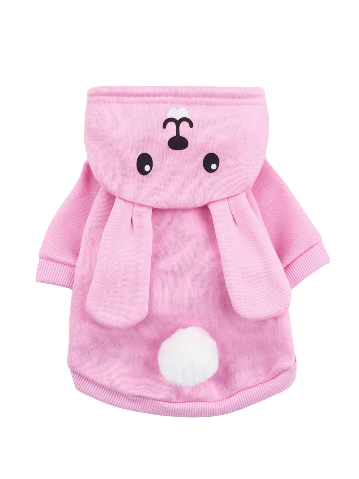 Qwinee Rabbit Dog Hoodie Dog Warm Jacket Coat Puppy Sweatshirt Christmas Halloween Dog Costume Cosplay Winter Dog Clothes Pet Apparel For Small Medium Dogs Cats Kitten Pink Xs