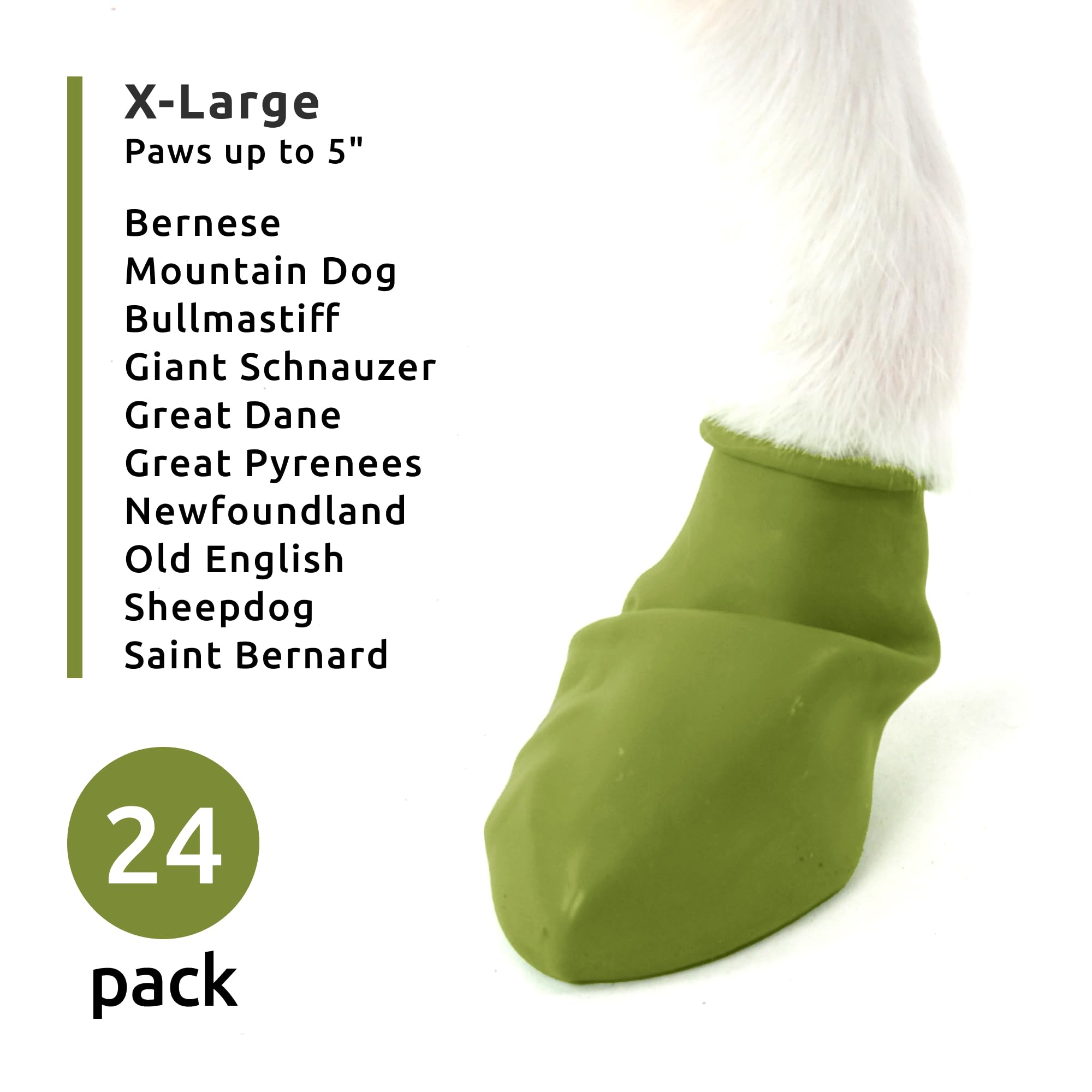 PawZ Rubber Dog Boots for Paws 4 and Up, 24 Total (2 Packs of 12) - All-Weather Dog Booties for Hot Pavement, Snow, Mud, and Rai