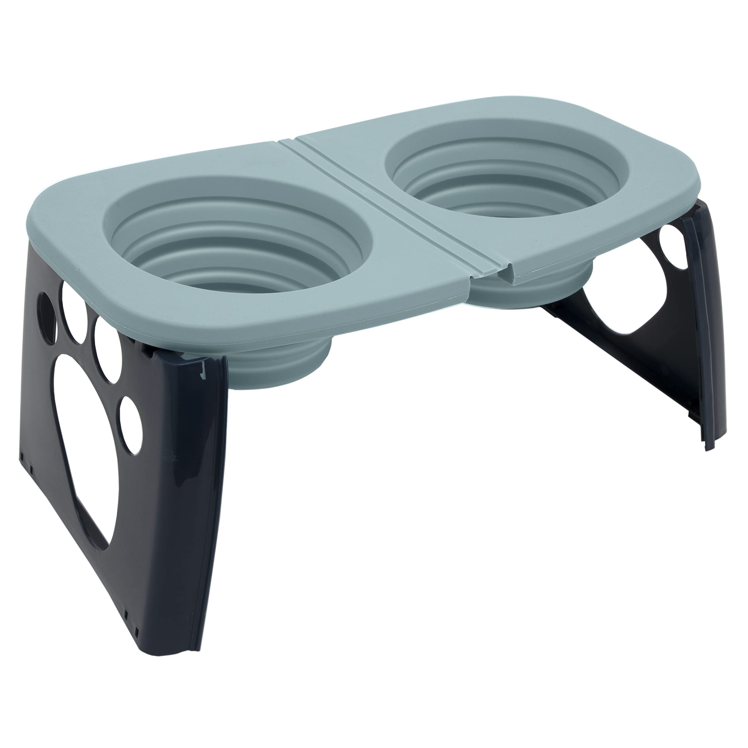 SPORT PET Elevated Travel Folding Bowls,Blue