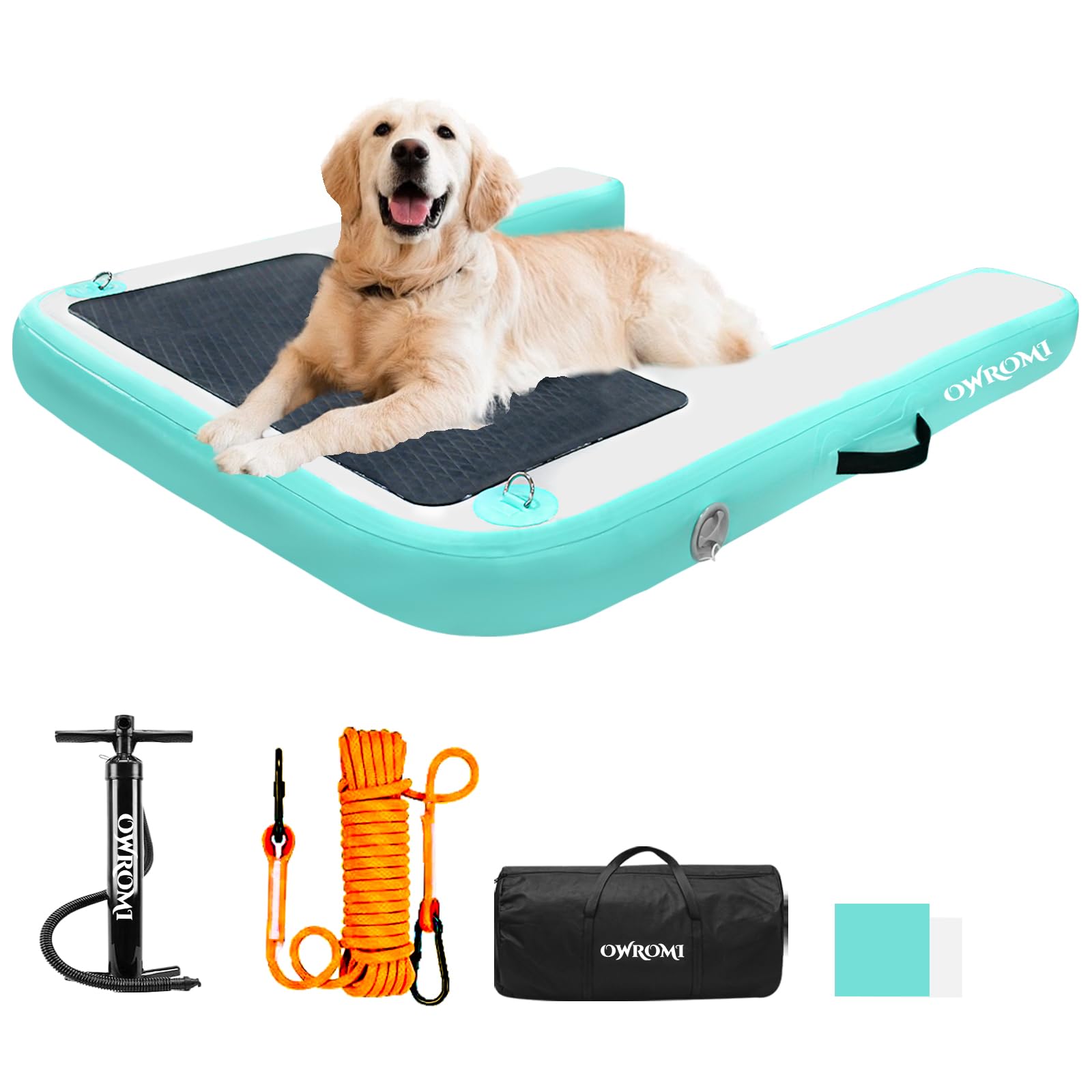 Inflatable Dock Platform For Dog, Large Pup Plank Float Floating Ramp Ladder Up To 200 Lbs Dog Water Ramp, Non-Slip Pvc For Pool