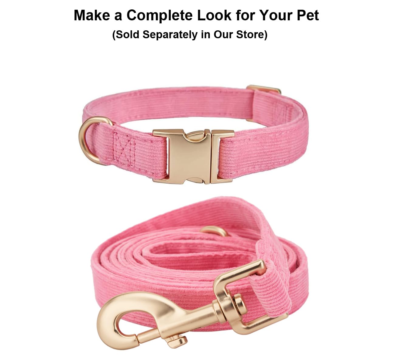 Ewinoom Soft Cotton Dog Leash, 5 Ft Heavy Duty Corduroy Dog Leashes With Gold Metal Hook For Small Medium Large Dogs,Small,Pink