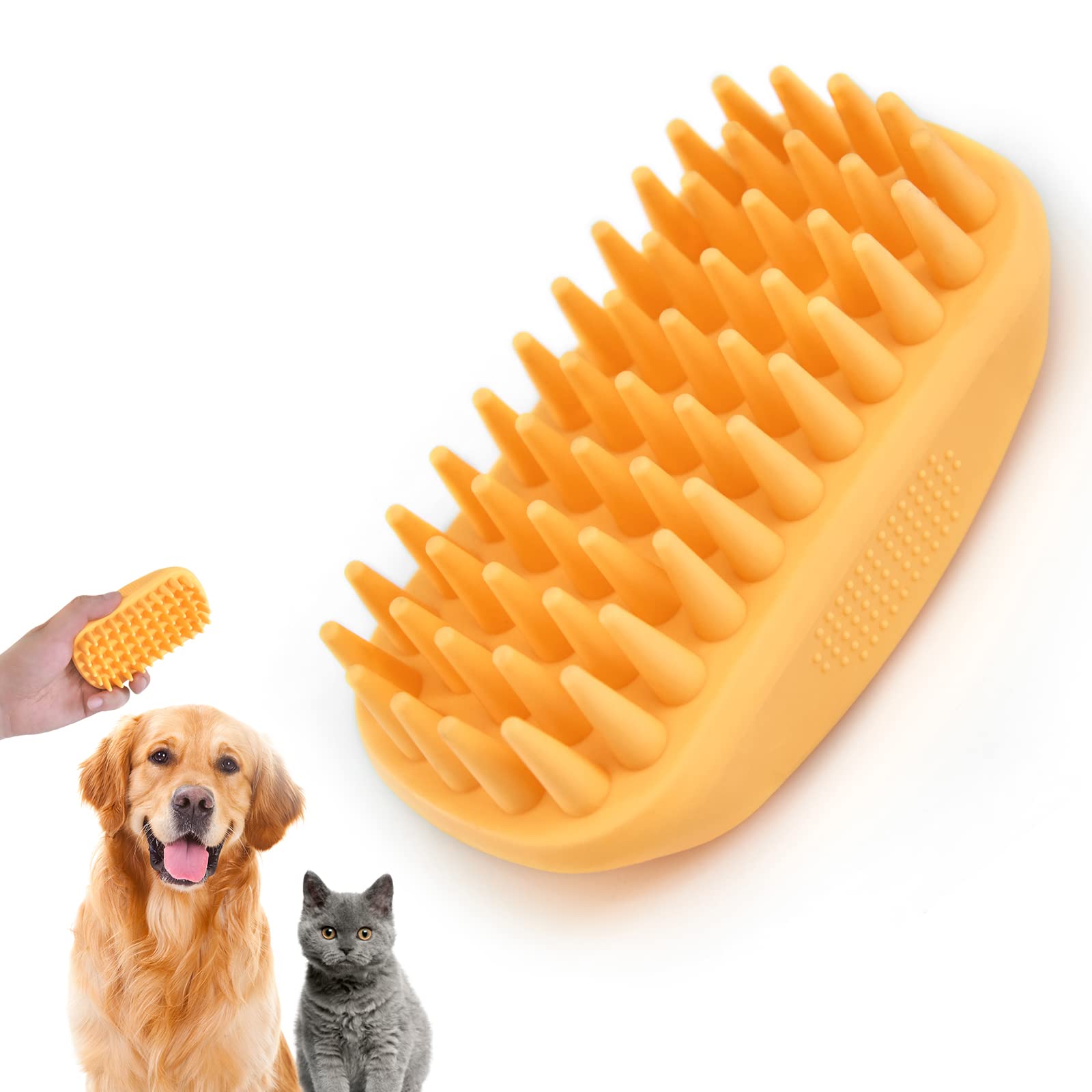 Silicone Dog Grooming Brush Pet Shampoo Bath Brush Anti Skid Soothing Massage Rubber Comb Bath Dog Brush