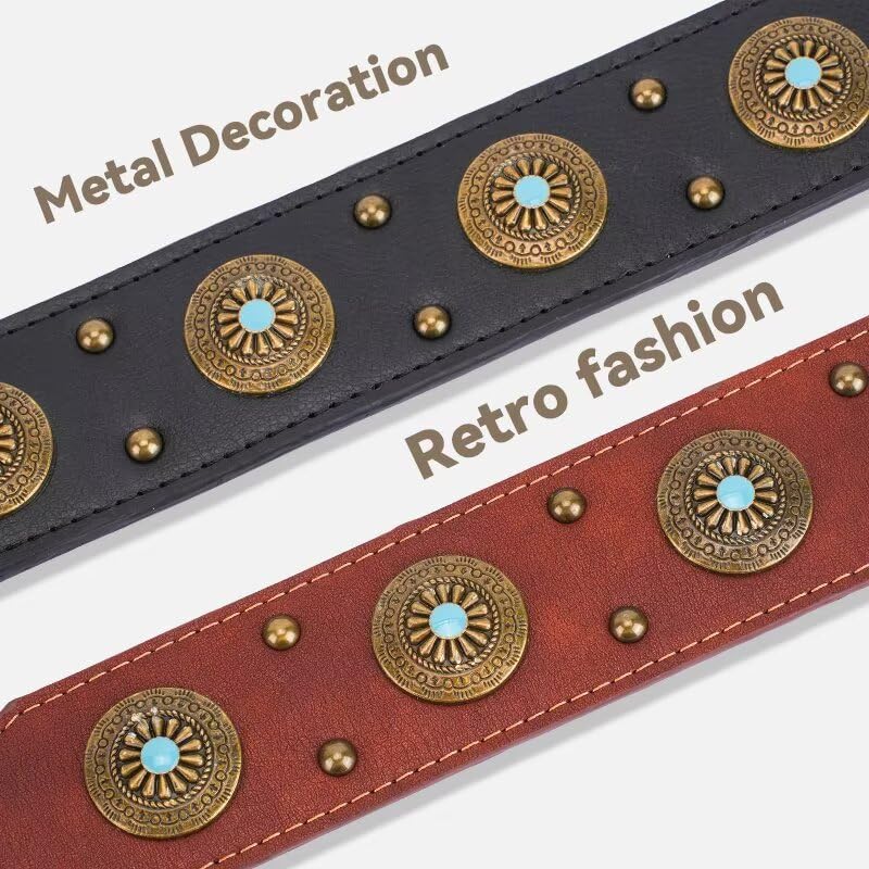 Leather Dog Collars For Small Dogs - Heavy Duty Adjustable, Durable Pu Leather Collar For Small, Medium, Large, And Extra Large