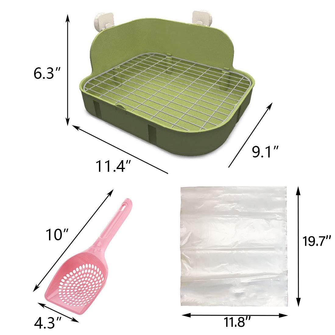 Hamiledyi Rabbit Litter Box Rabbit Toilet Potty Trainer Corner Litter Bedding Box For Small Animals Bunny Guinea Pig Chinchilla