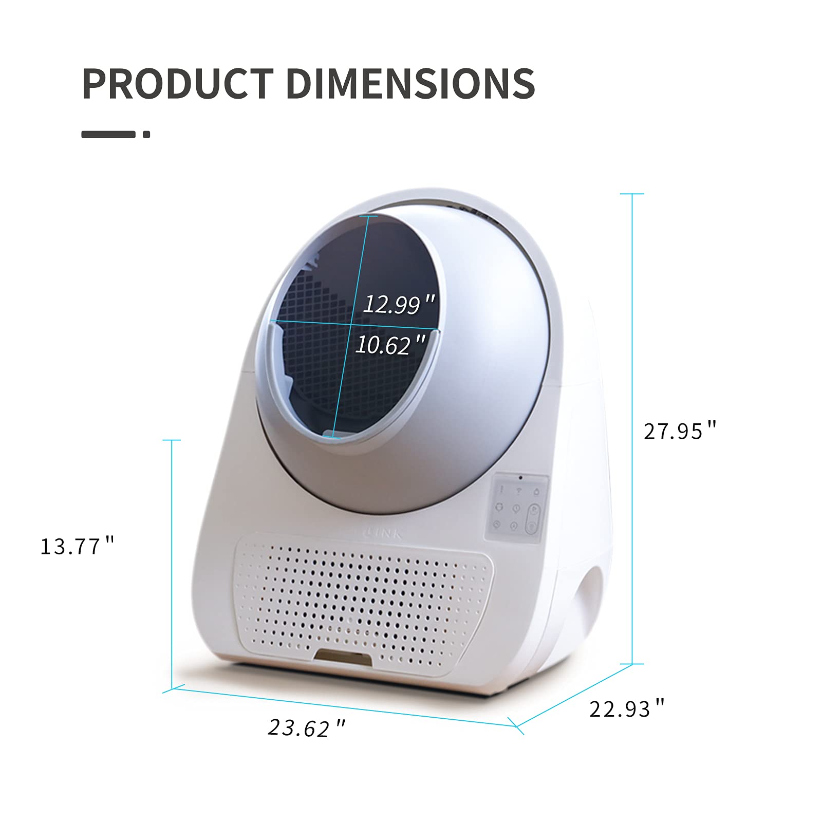 Catlink Self Cleaning Automatic Litter Box For Cats 3.5~22Lbs-App Control,Double Odor Removal-Extra Large With 40 Liners&1 Carbo