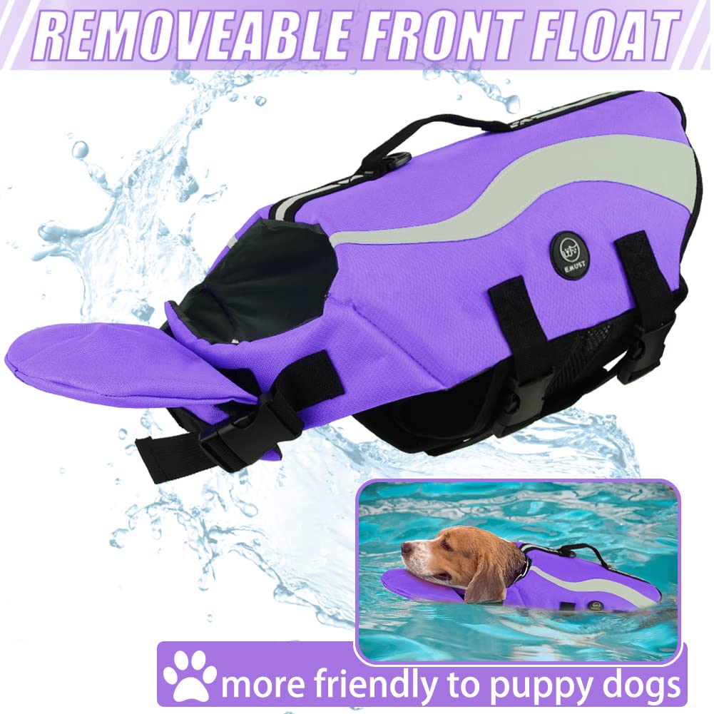 Emust Dog Life Vests, Adjustable Dog Life Jackets For Small Dogs With Enhanced Buoyancy, Small Dog Swim Vest With Durable Rescue