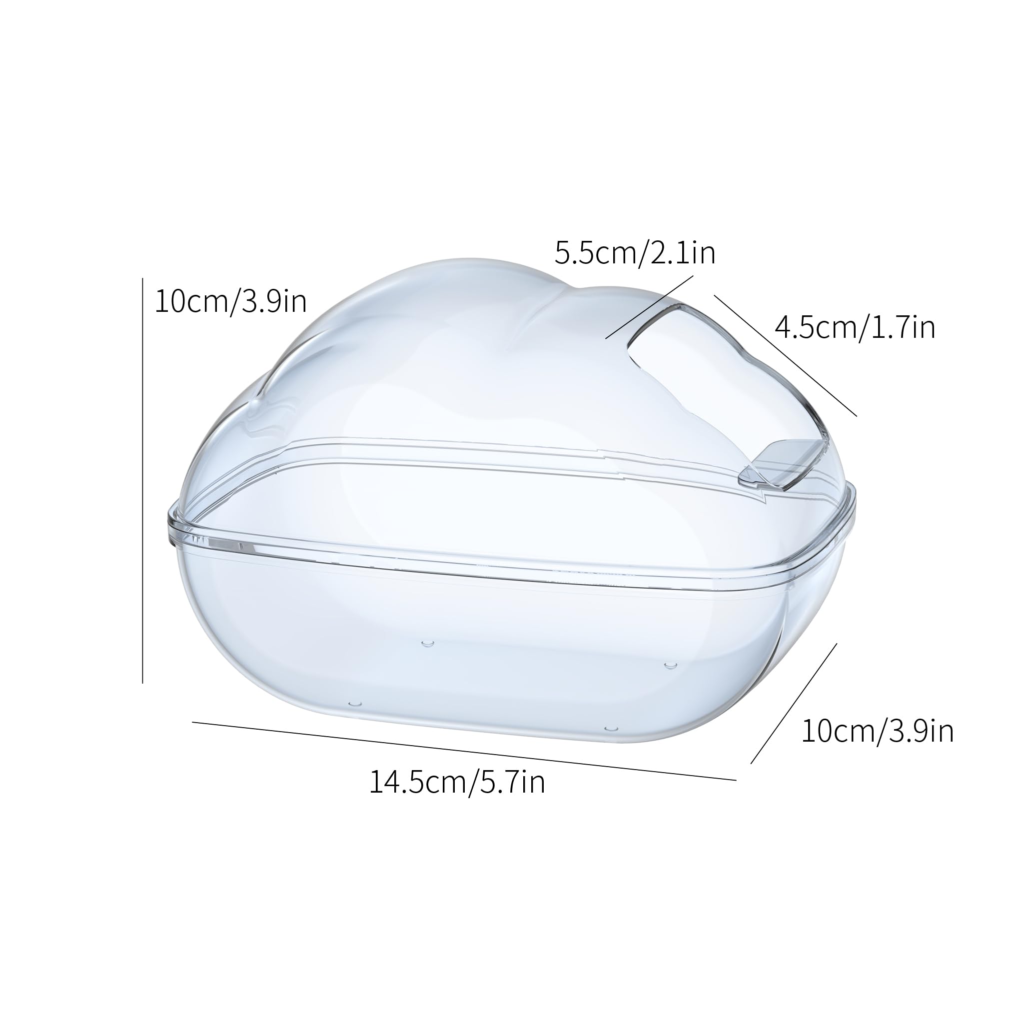 Bucatstate Hamster Sand Bath Container Transparent Hamster Dust Bath Kit Dwarf Toilet With Scoop Set Cage Accessories For Small Animals,Gerbil,Syrian Hamster,Mouse(Blue, Medium)