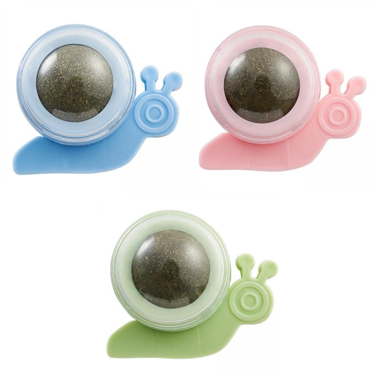 Ujeavette 3Pcs Rotating Catnip Ball Toy Cats Chew Toy Grinding Teeth For Pet Supplies