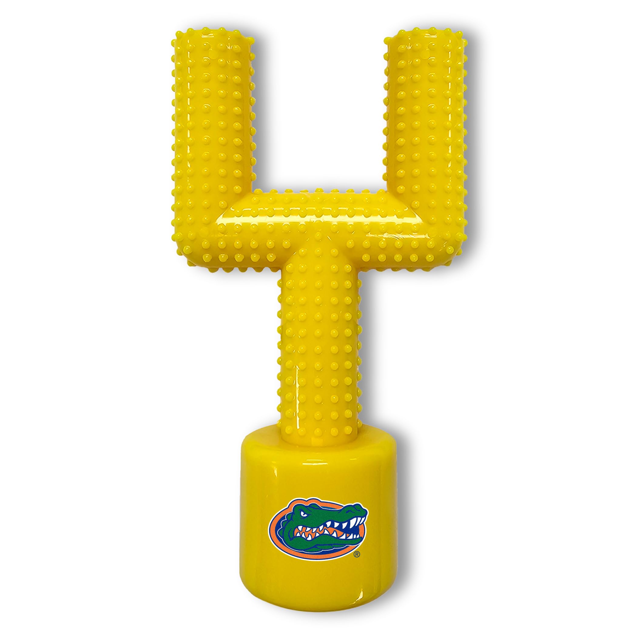 Ncaa Florida Gators Mega-Chew Hard Nylon Bacon-Flavored Dog Bone Football Goal-Post Chew Toy. Interactive, Tasty & Fun Dog Chew 