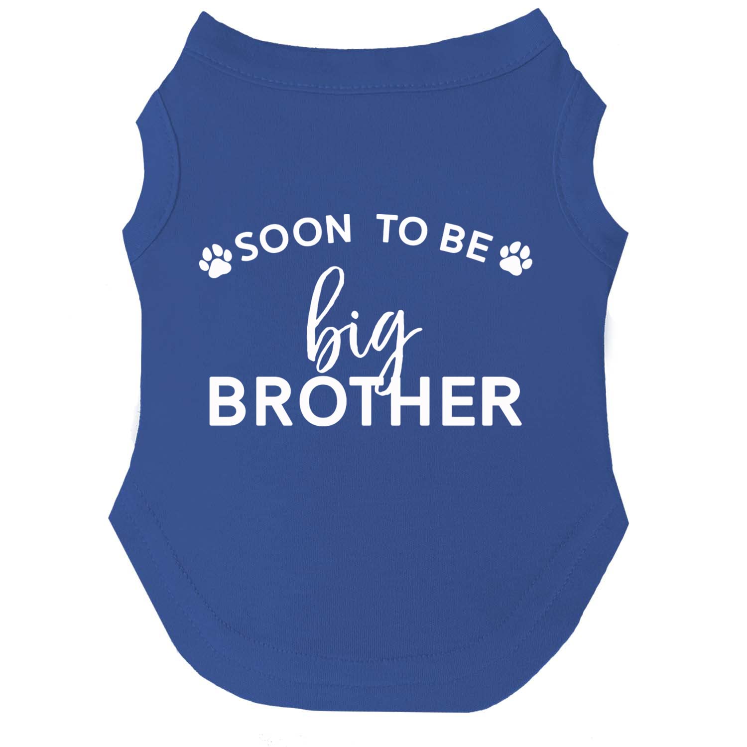 Soon To Be Big Brother Dog Tee Shirt | Sleeveless | Pregnancy Announcement | New Baby | Gender Reveal | Photoshoot (Royal, Large