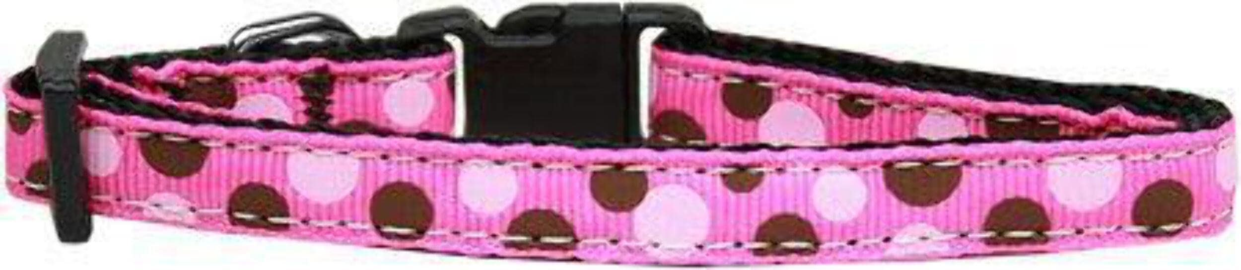 Pet Dog & Cat Nylon Collar or Leash 3/8&quot; wide, &quot;Confetti Dots&quot; Bright Pink SM Collar