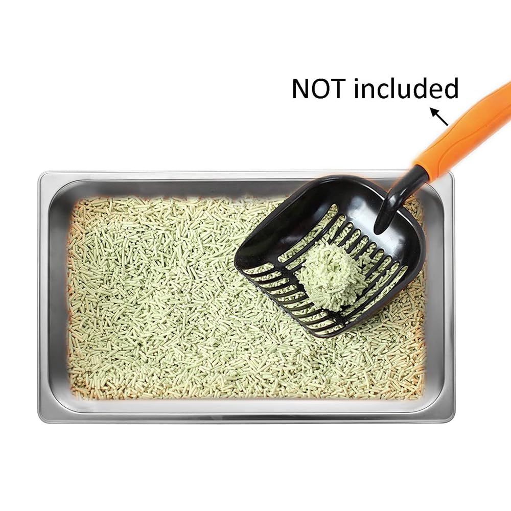 Kichwit Stainless Steel Cat Litter Box For Elderly Cats, Arthritic Cats, Small Kittens, Litter Pan For Hamsters Rabbits, Non Stick Smooth Surface, 21.1' L X 13.1' W X 4' H