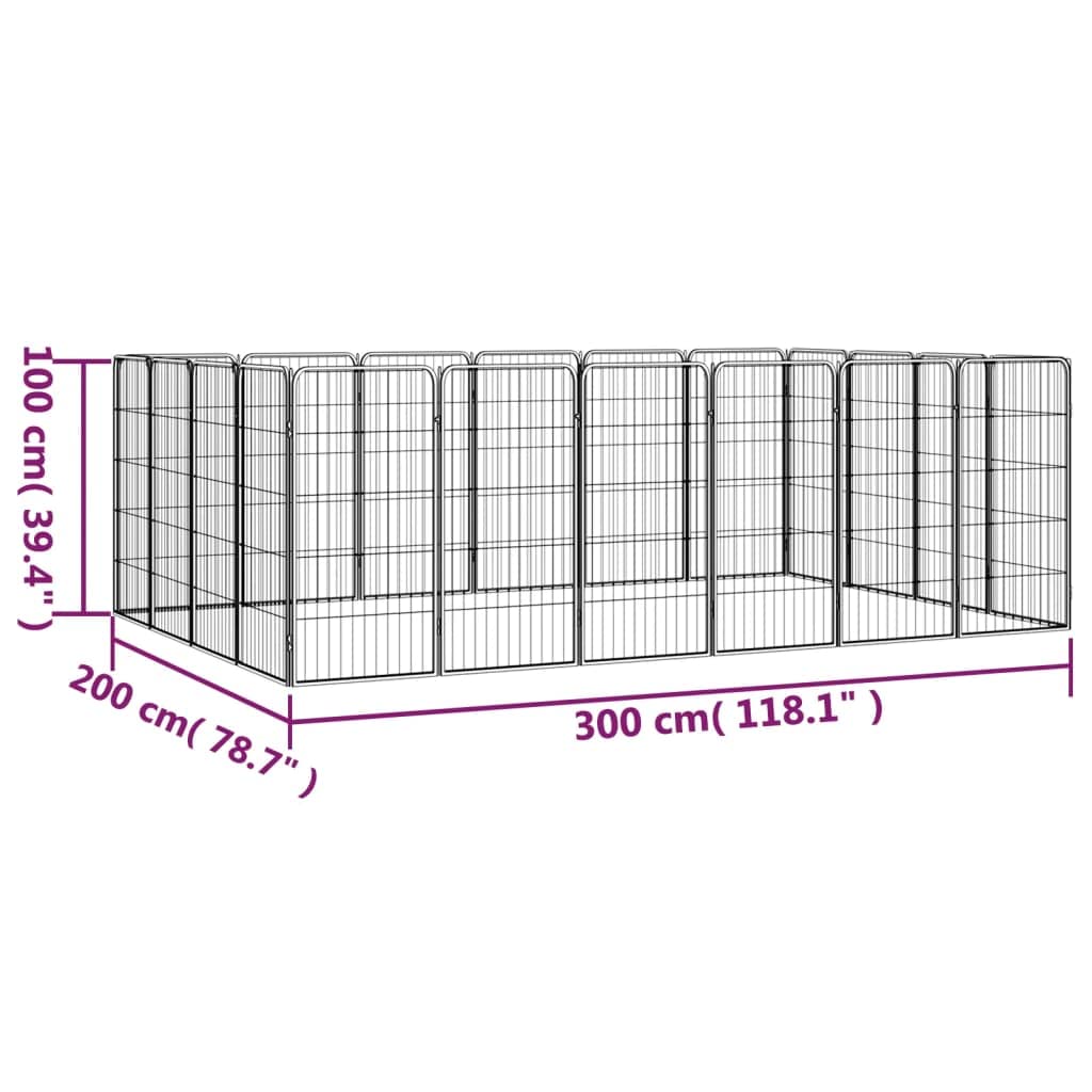 vidaXL Dog Playpen, 20-Panel Dog Cage Without Door, Puppy Exercise Playpen, Dog Wire Fence for Indoor/Outdoor, Powder-Coated Ste