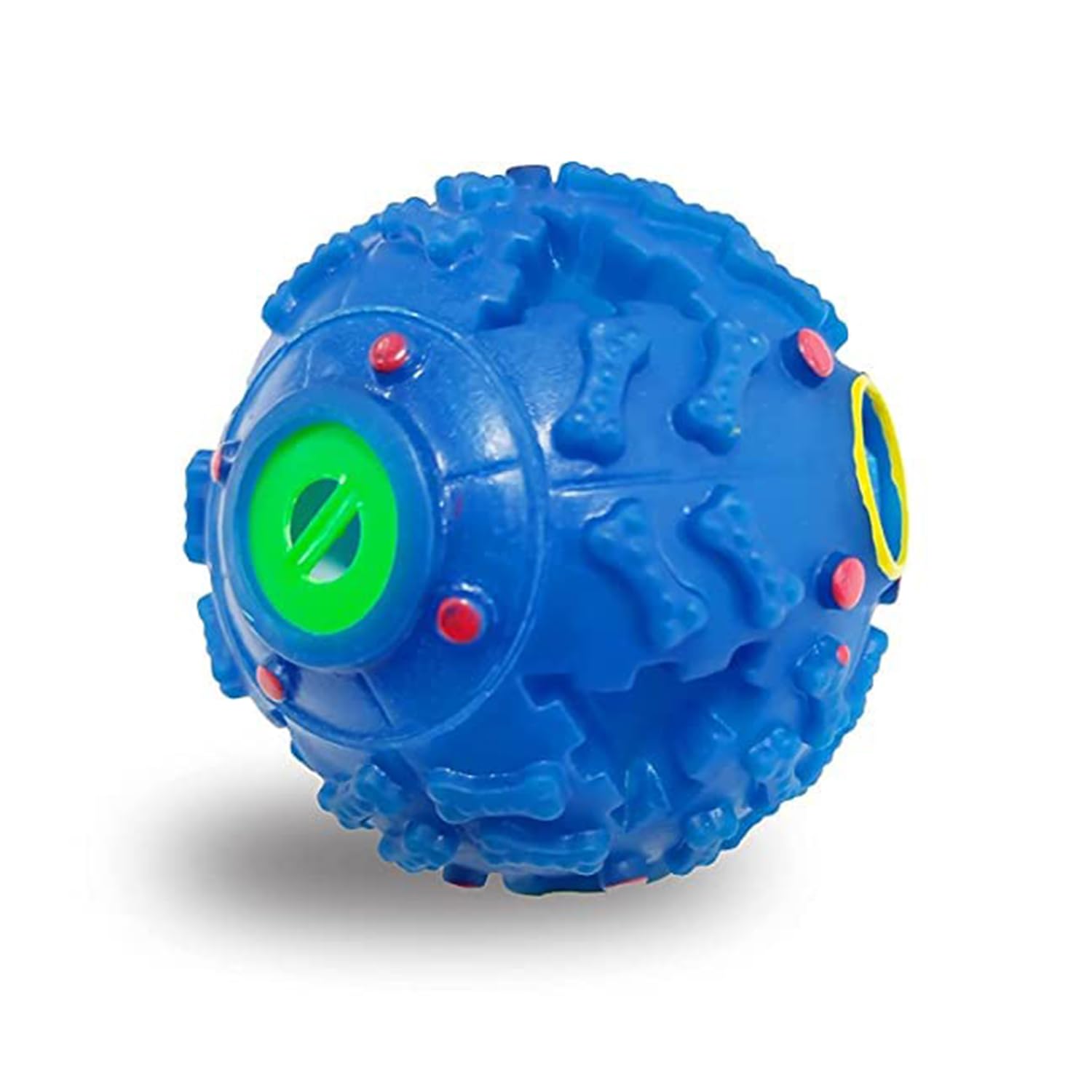 SRIPET Pets Squeaky Ball Toy Treat Food Dispenser Ball Toy with Quack Sound, Dental Cleaning and Interactive Toy for Small Mediu