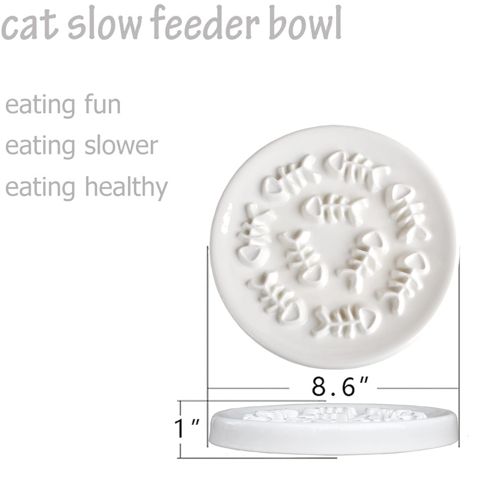 Lorde Slow Feeder Cat Bowls, Ceramic Fun Cat Slow Bowl Interactive Bloat Stop Puzzle Slow Feeder Healthy Eating Diet Pet Dog Slow Feeding Bowls…
