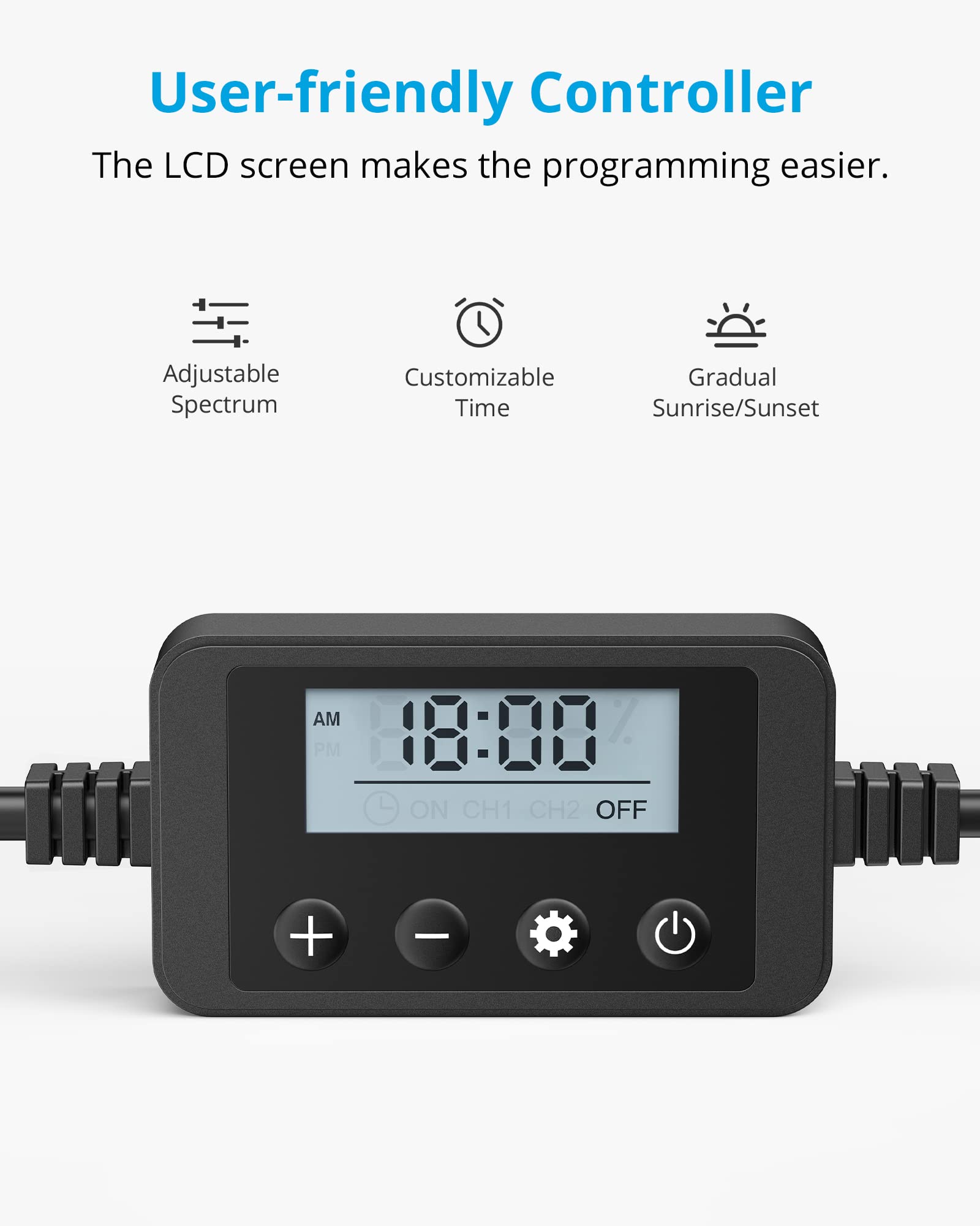 Nicrew Clip On Aquarium Light, Fish Tank Light With White, Blue And Red Leds, Planted Aquarium Light For Nano Tank, 2 Lighting Modes