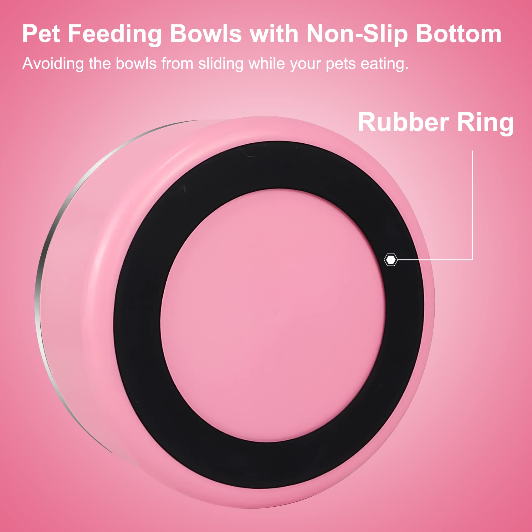 LIHONG Stainless Steel Dog Bowls for Large Dogs,Dog Food Water Bowls with Non Slip Rubber Bottom,Pet Feeding Bowl,Double Wall In