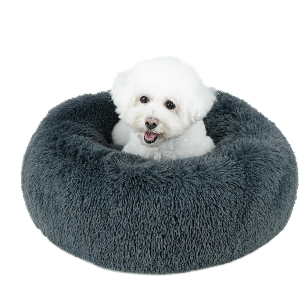 Best Pet Supplies Round Dog Bed With Reversible Pillow, Luxuriously Soft Machine Washable Dog Bed For Small And Medium Breeds - 