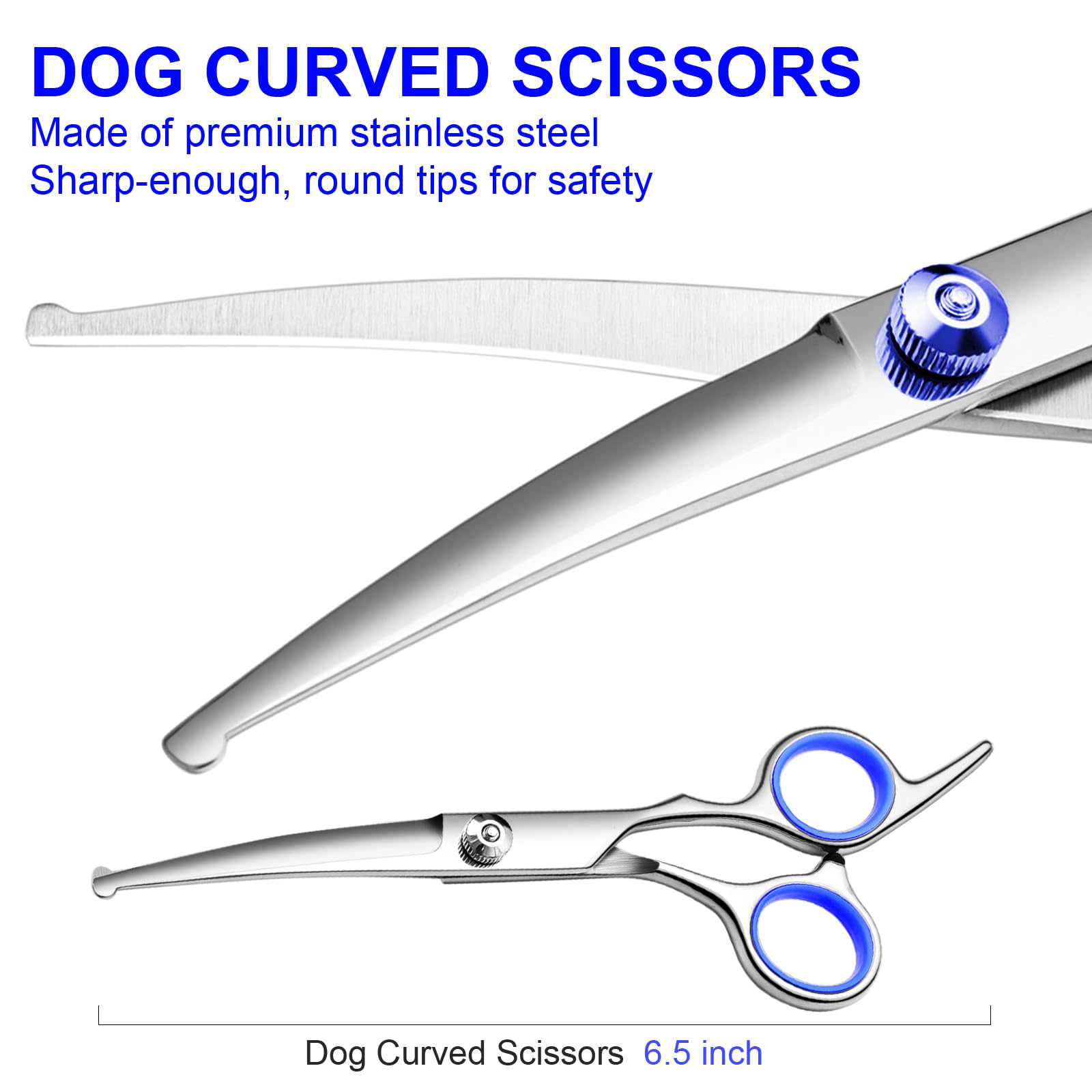 Faigeo Professional Dog Grooming Scissors Kit, Titanium Coated Dog Scissors For Grooming, Grooming Shears Kit - Straight,Thinnin