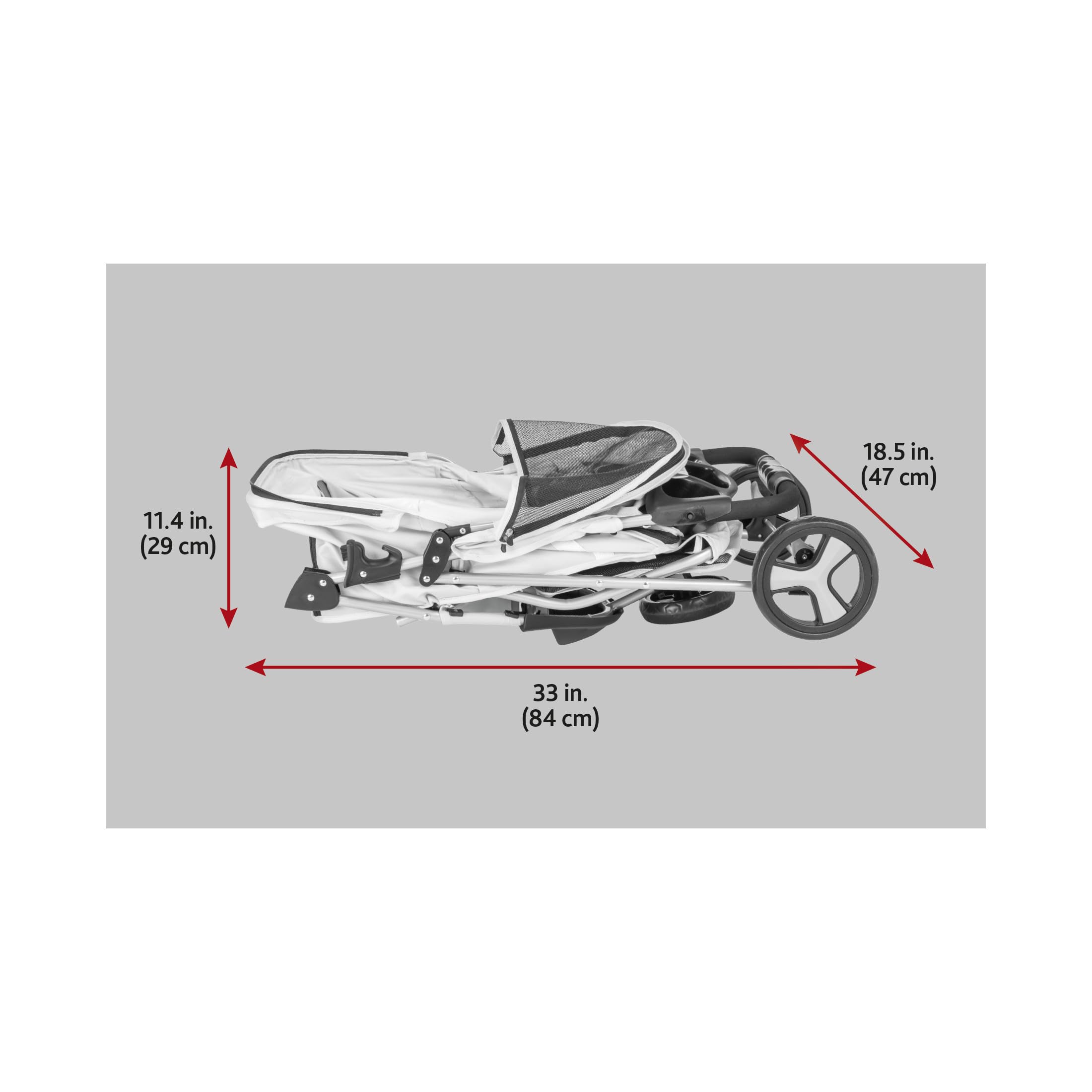 Trixie Foldable Pet Stroller For Cats And Dogs, Pet Carrier Strolling Cart With Weather Cover, Storage Basket, Cup Holder, Black