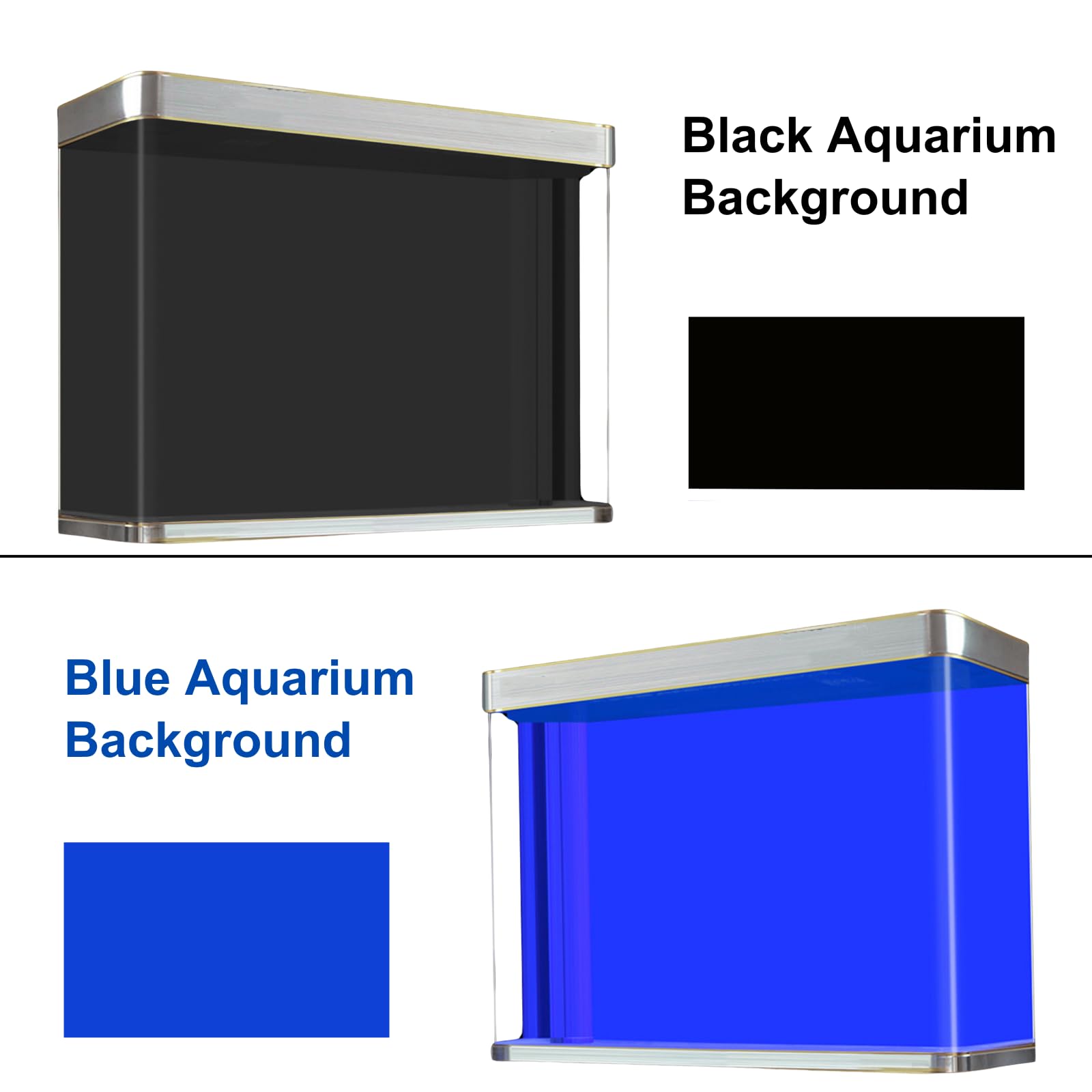 ELEBOX Aquarium Background Blue Black Fish Tank Background Picture 2 Sides Fish Backdrop for Aquarium Wallpaper 20 x 48