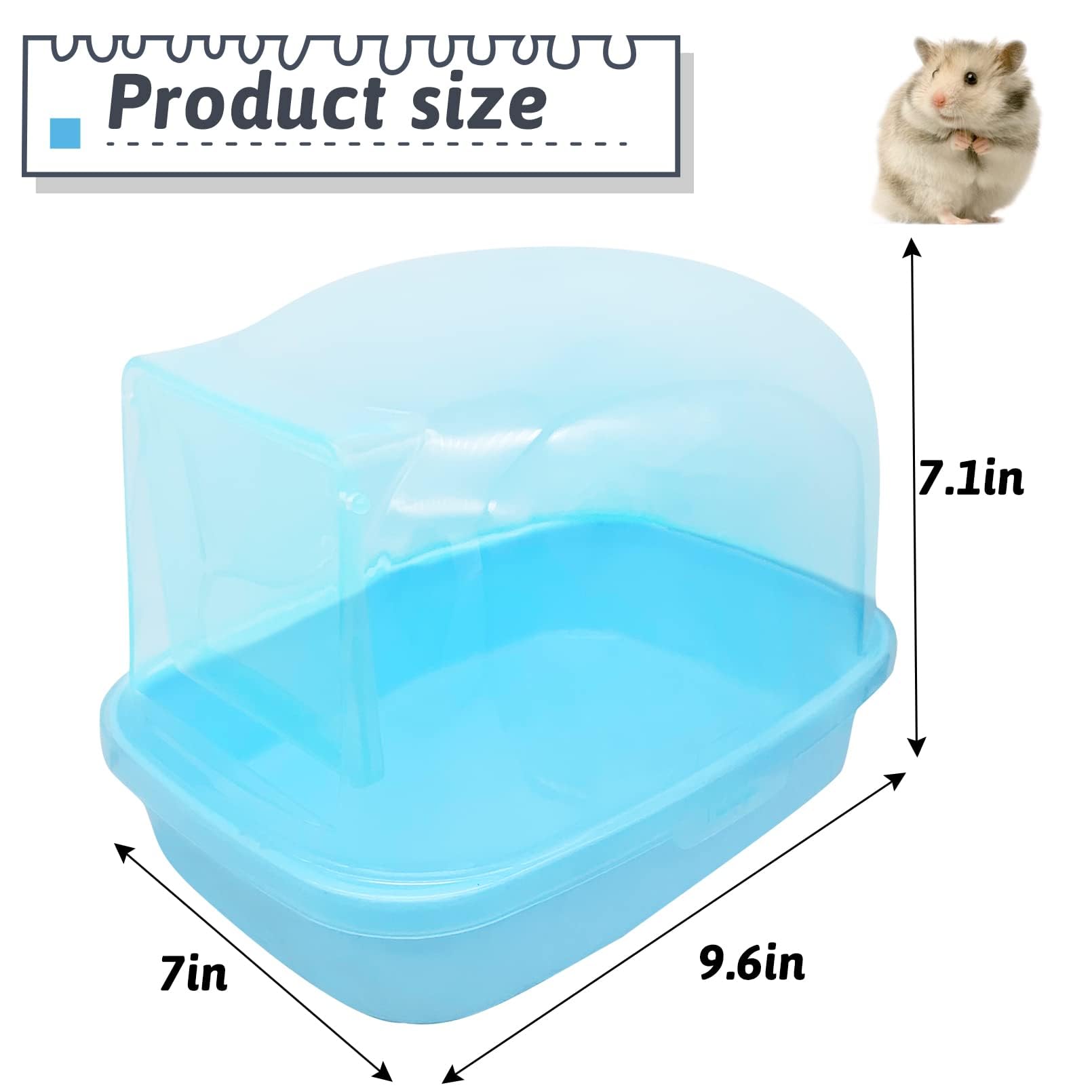 Hamiledyi Hamster Bathtub Dwarf Hamster Bathroom Sand Bath Container Chinchilla Sauna Room Plastic Sand Bath Box House For Gerbils Hedgehog Mice Or Other Small Pets Animals