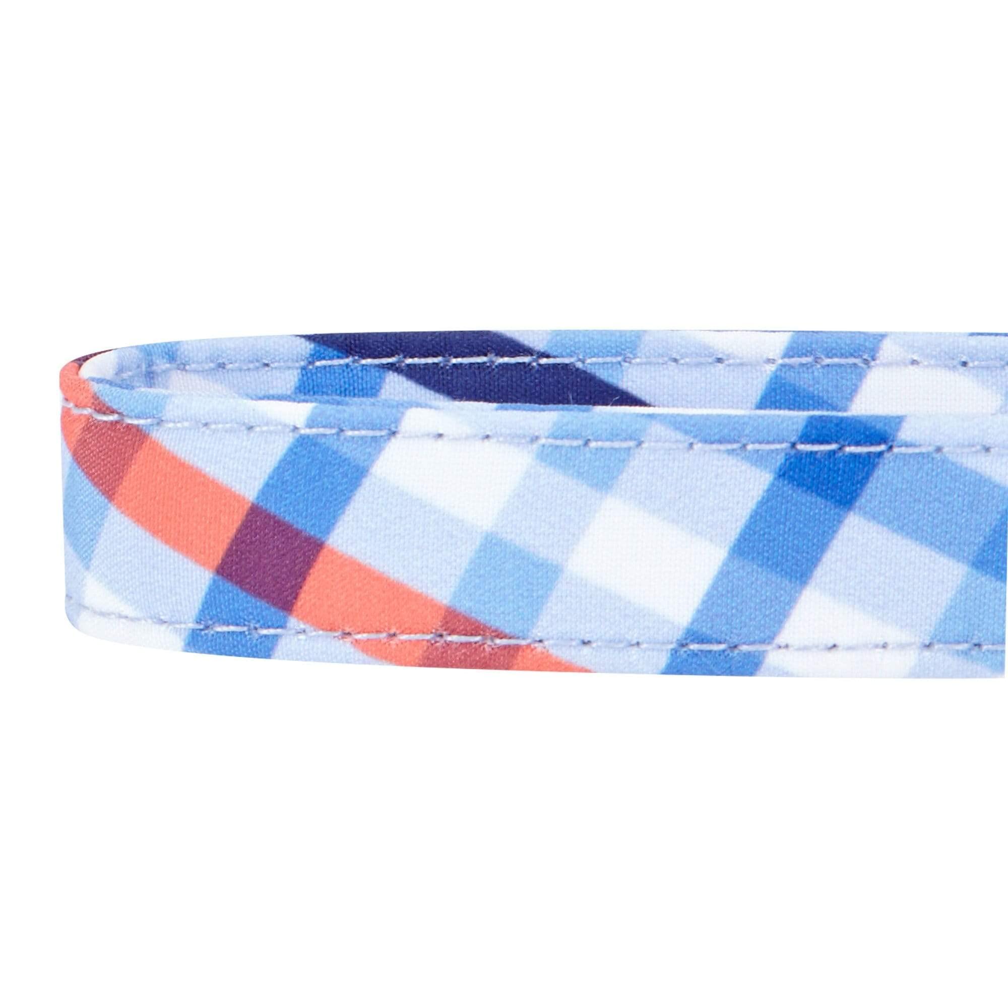 Blueberry Pet 4 Patterns Blue Hue Scottish Plaid Style Adjustable Tie Dog Collar, Medium, Neck 14.5-20