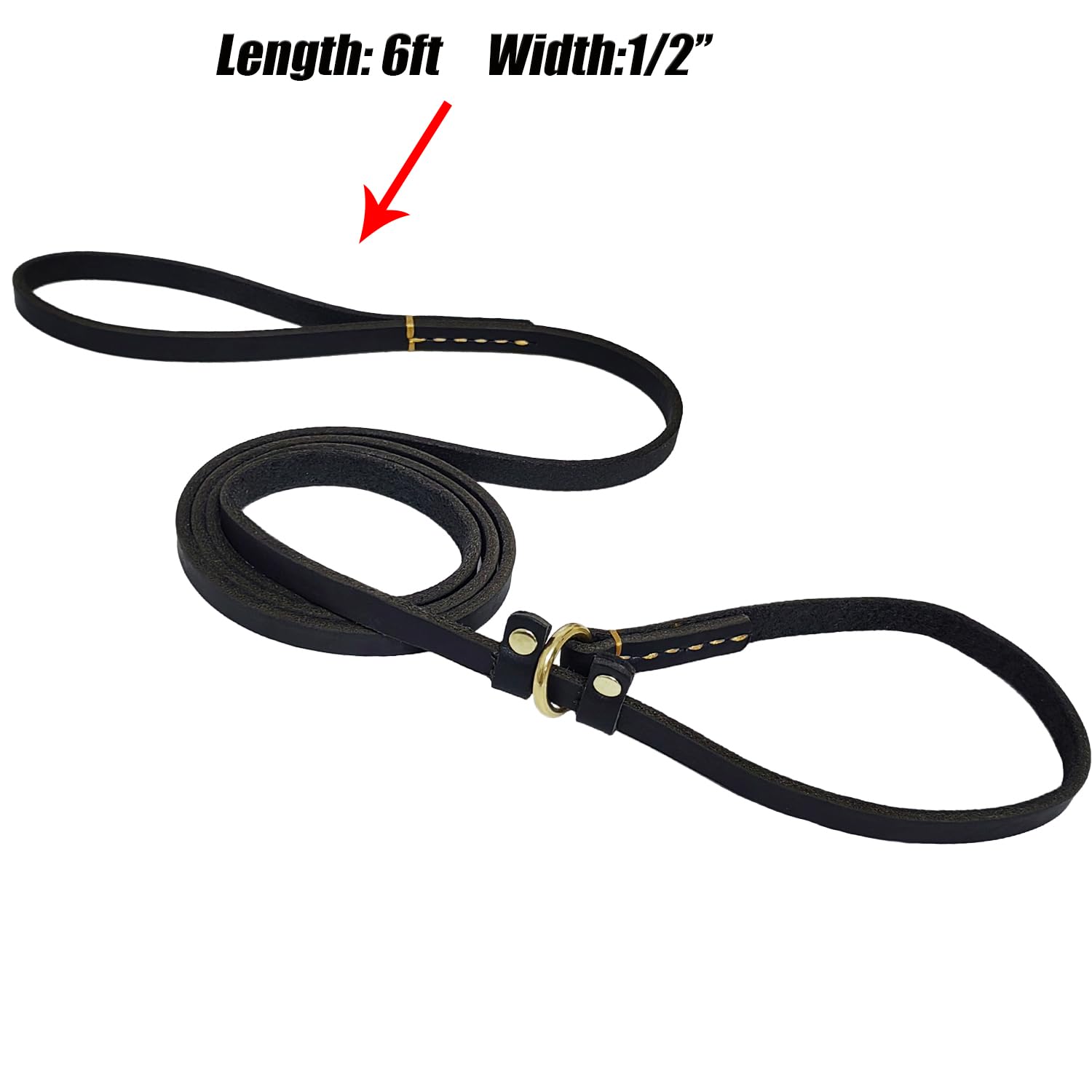 Lwbmg 5.6Ft Leather Dog Leash Leather Slip Leads For Dogs Puppy Leather Slip Leash For Dogs Soft Adjustable Dog Training Leash F
