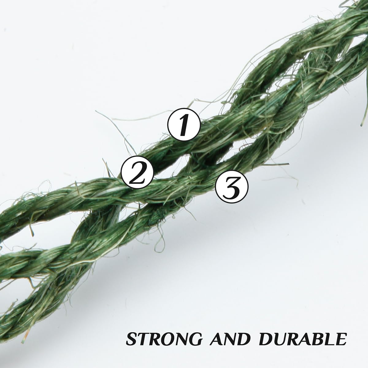 Juomid Green Sisal Rope for Cat Scratching Posts, 1/4 Inch x 98 Feet, Hemp Twine for DIY Cat Furniture and Climbing Perches