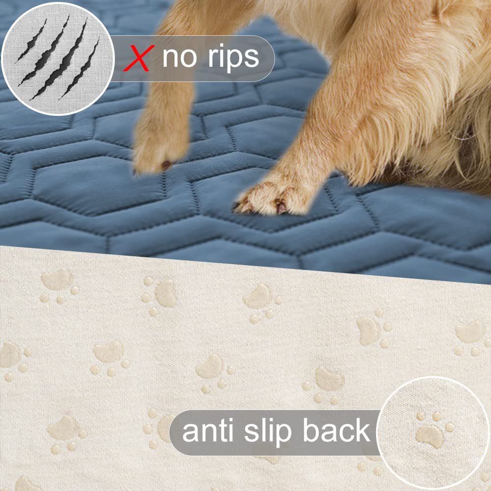 Tcksstex Waterproof Non-Slip Dog Bed Cover & Blanket, 30x70 Inch, Navy Blue, Fabric Incontinence Mattress Protector for Pets