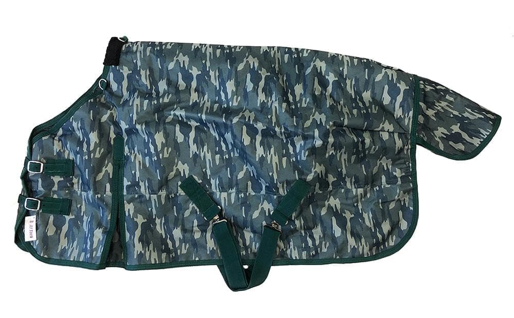 Aj Tack 1200D Waterproof Winter Pony Blanket - 300G Heavyweight Turnout With Fleece Collar, Shoulder Gussets & Tail Flap - Black 50'