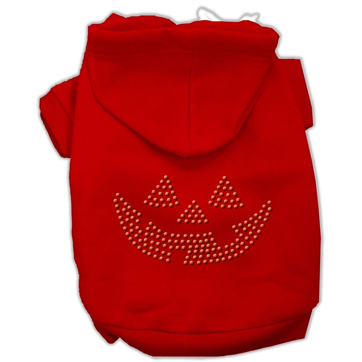 Mirage Pet Products 12-Inch Jack O' Lantern Rhinestone Hoodies, Medium, Red