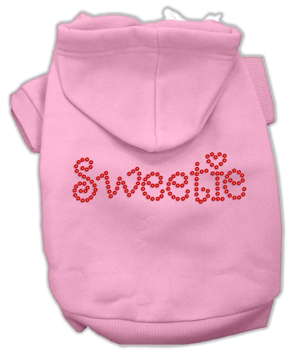 Pet, Dog & Cat Hoodie Rhinestone, 'Sweetie' Cream Xl (14-20 Lbs.)