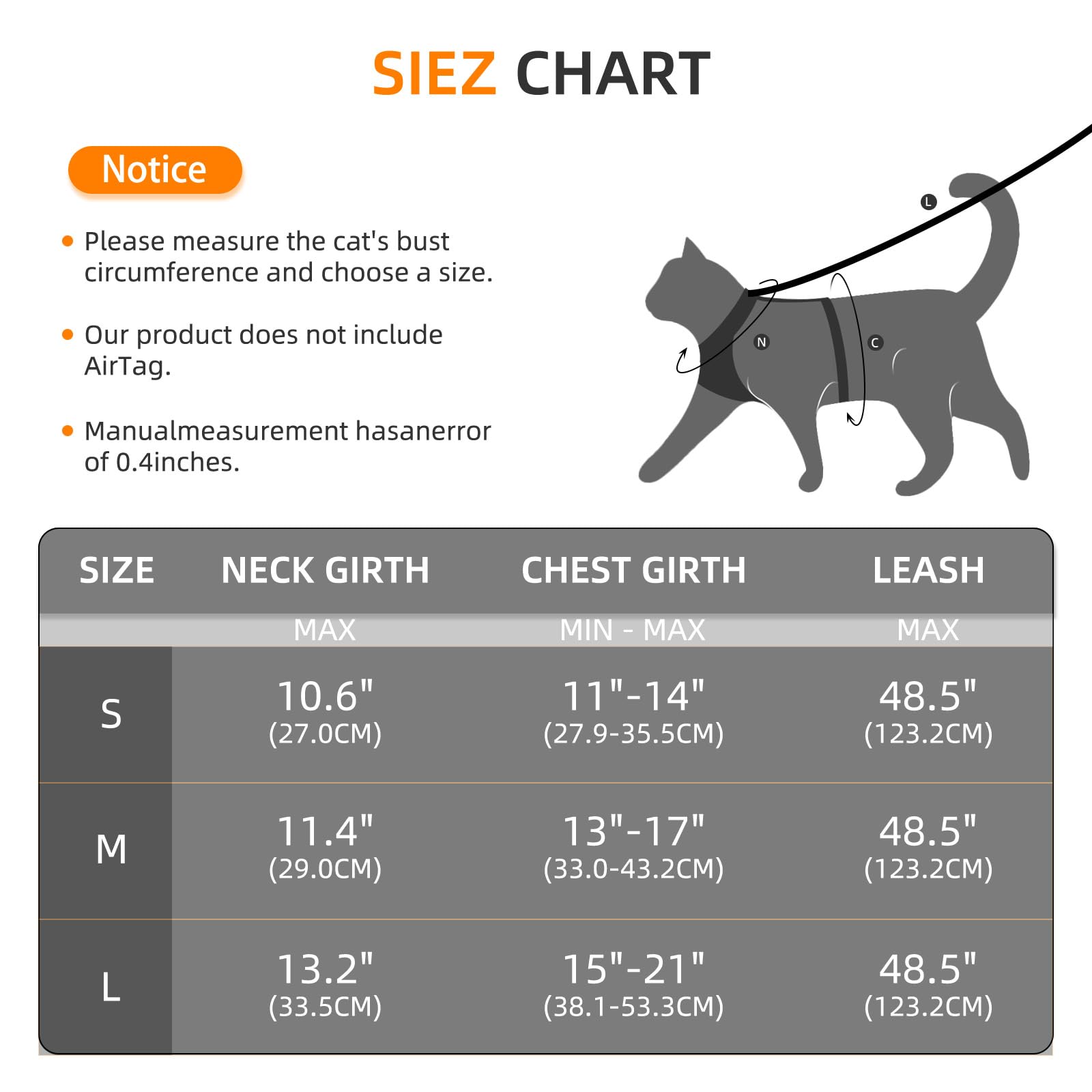 Airtag Cat Harness And Leash For Walking, Integrated Cat Vest With 100% Waterproof Air Tag Holder, Escape Proof Reflective Adjustable Vest Harnesses With Apple Air Tag Case For Cats, Kittens, Puppies