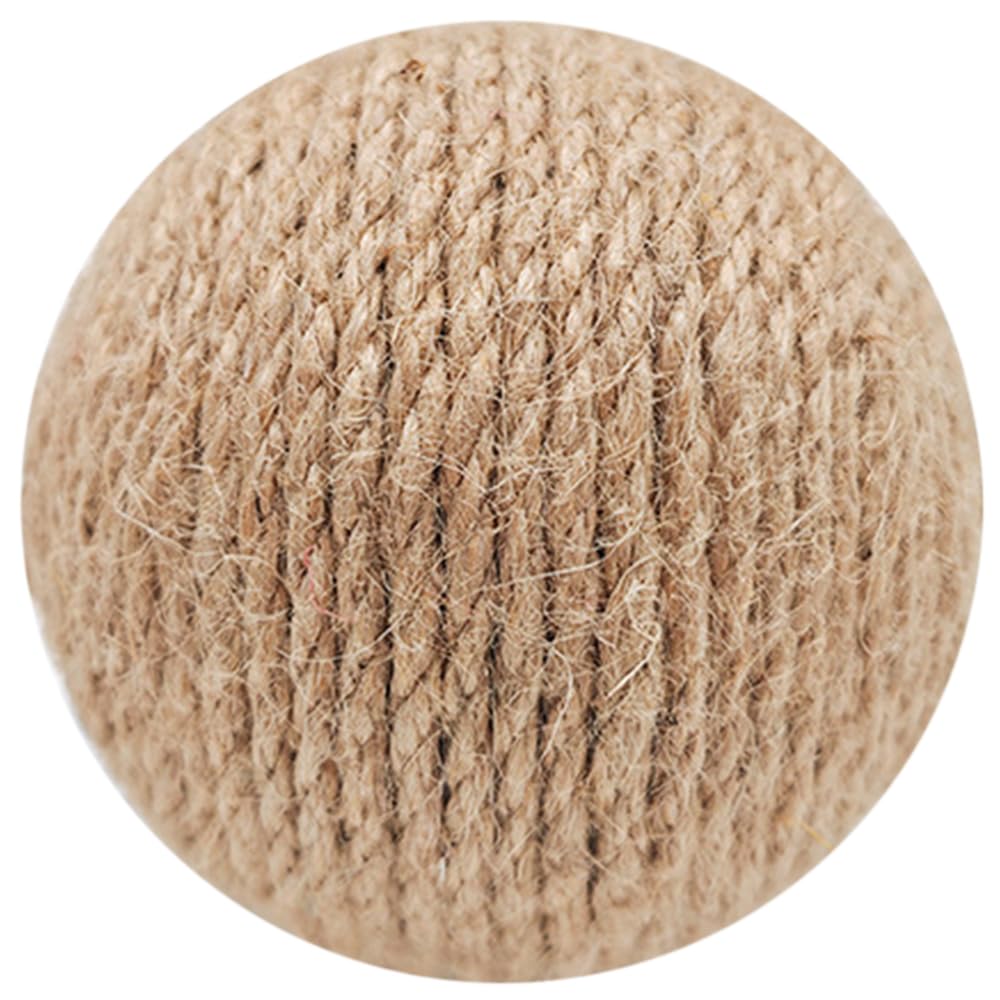 Silvewillo Extra Large 4-Inch Jute Cat Ball Toy (Beige)
