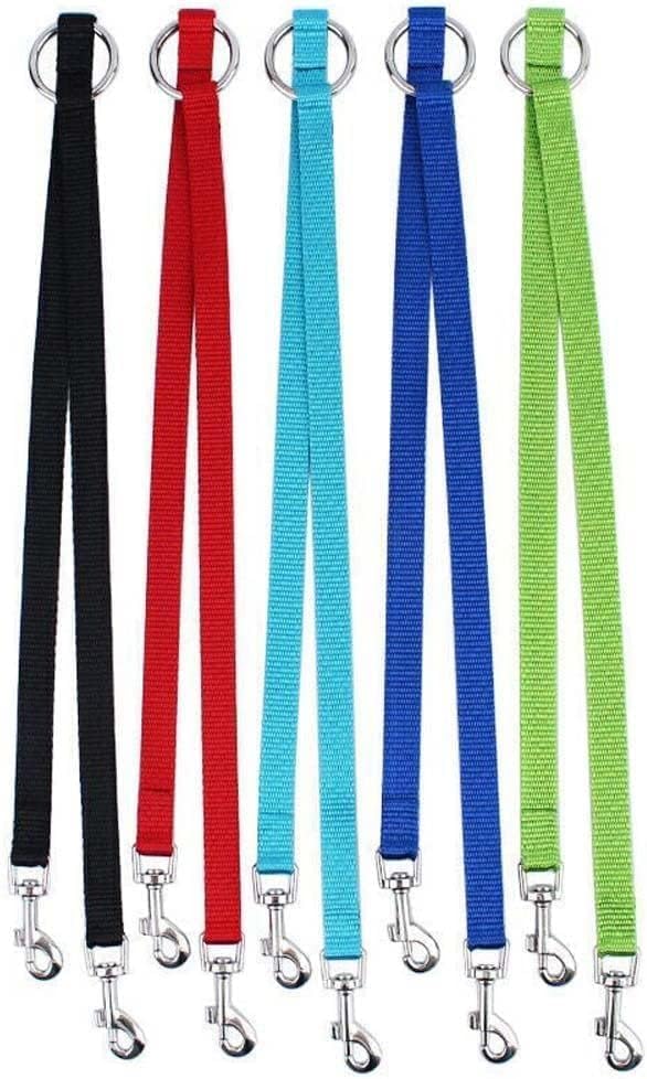 Black Double Dog Leash Lead,Adjustable Two Dog Leash Pet Traction Rope With D Coupler N Lead Collars, Pet Supplies