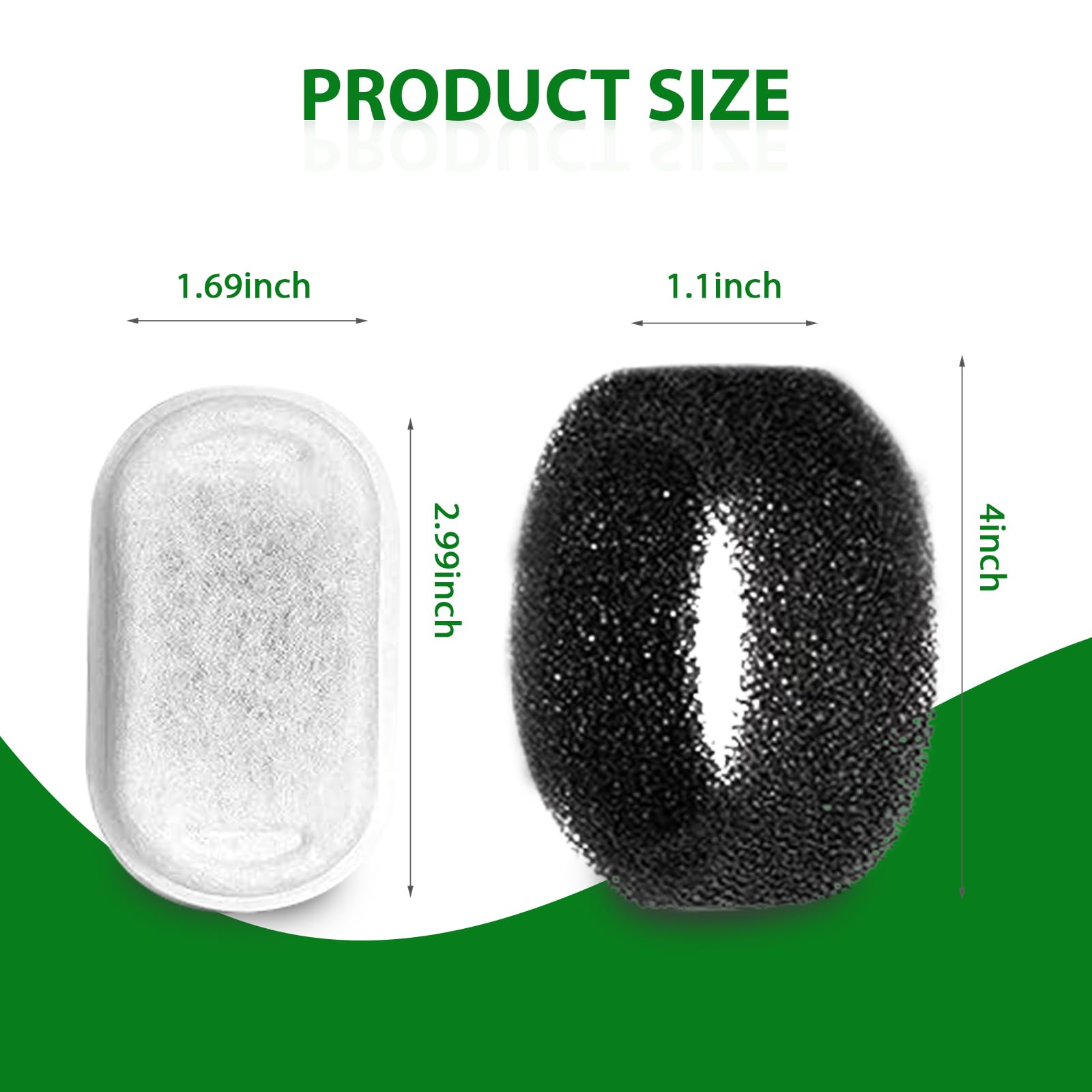 Cat Water Fountain Filters, Apauk 8 Pack Replacement Filters & Sponges For Stainless Steel 108Oz/3.2L Automatic Pet Fountain For