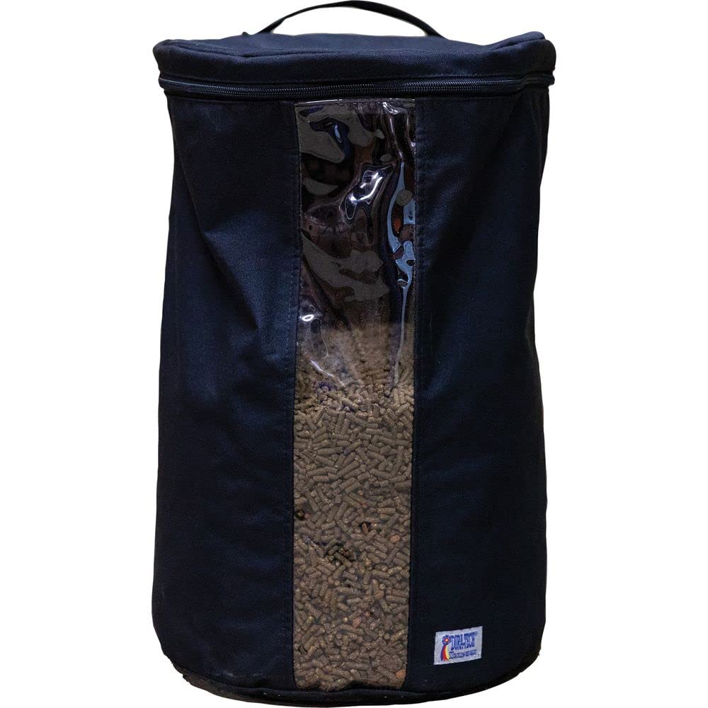 Dura-Tech E-Z View Grain Bag | Color Black | Horse Stable Essential | Travel-Friendly Grain Bag | E-Z View Front Panel | Holds W