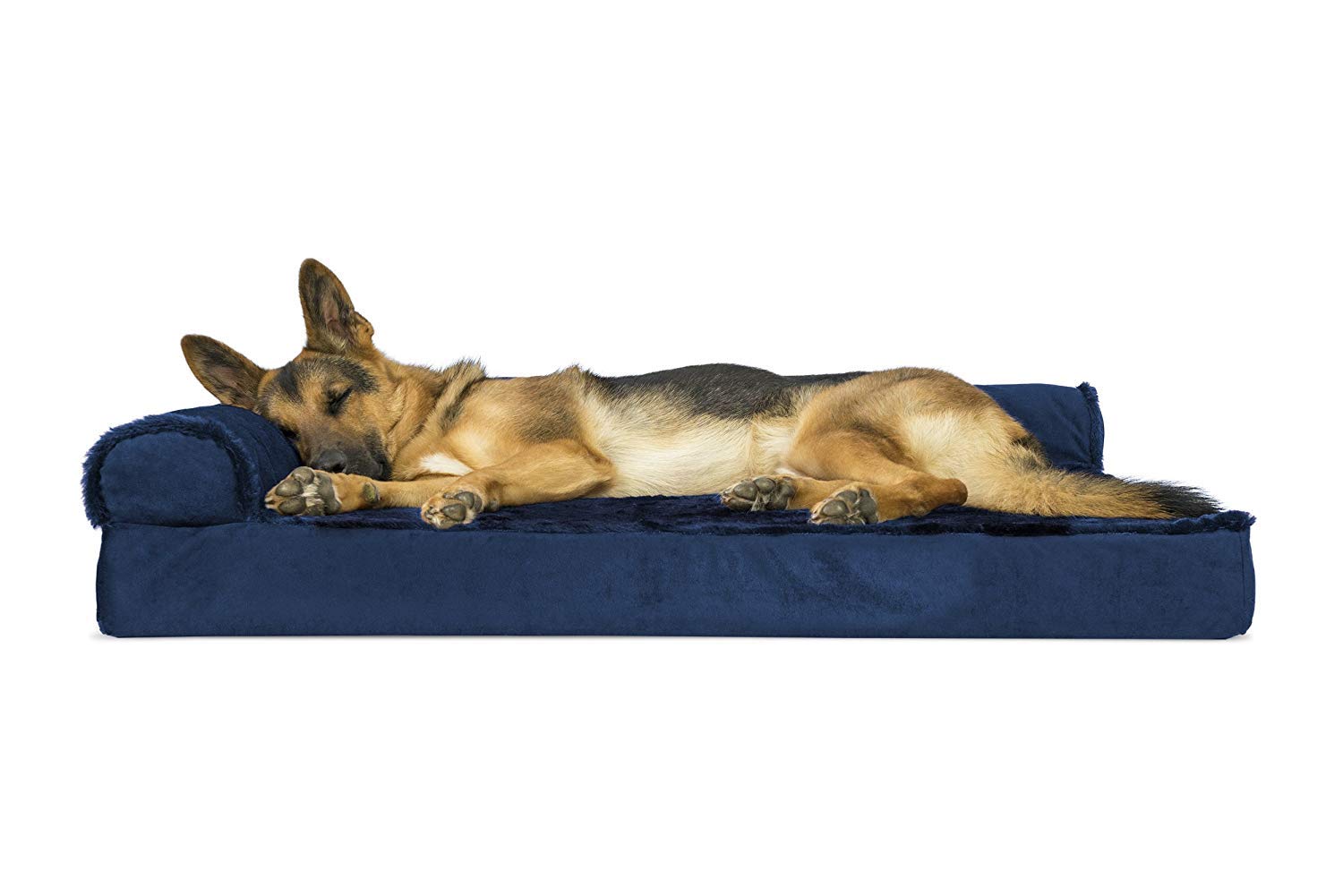 Furhaven Orthopedic Dog Bed For Large Dogs W/ Removable Bolsters & Washable Cover, For Dogs Up To 95 Lbs - Plush & Velvet L Shap