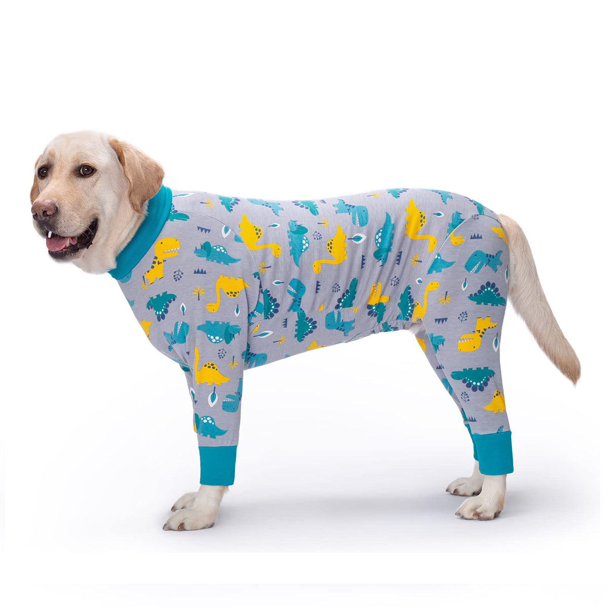 Dog Recovery Suit After Surgery Soft Long Sleeve Dog Neuter Shirt Cone Alternatives, Prevent Licking Dog Surgical Onesies For Large Medium Dog Shedding Suit (6Xl, Dinosaur)