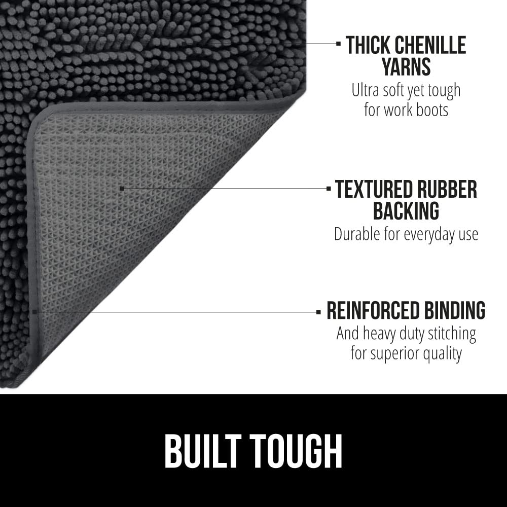 GORILLA GRIP Dog Doormat, Absorbent Doormats for Muddy Dogs Paws, Machine Washable Soakstopper Rugs, Cleaner Floors, US Designed